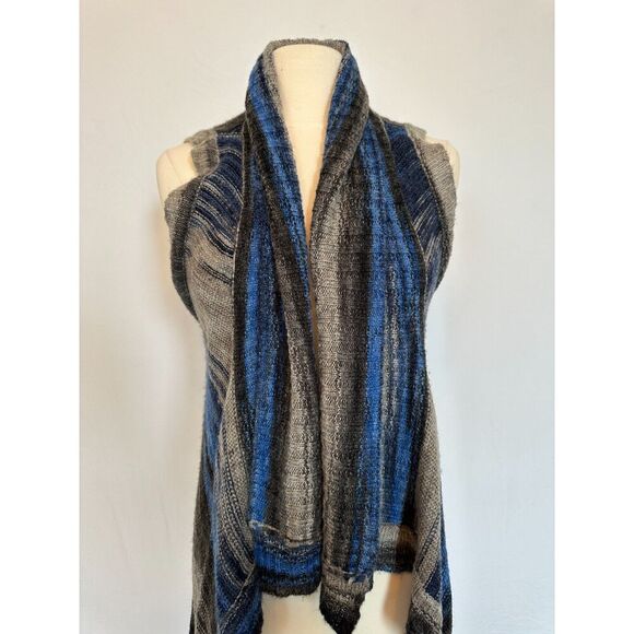 Anthropologie Moth Boho Bohemian Blue Gray Ombre Long Cardigan Size M/L - Picture 3 of 7